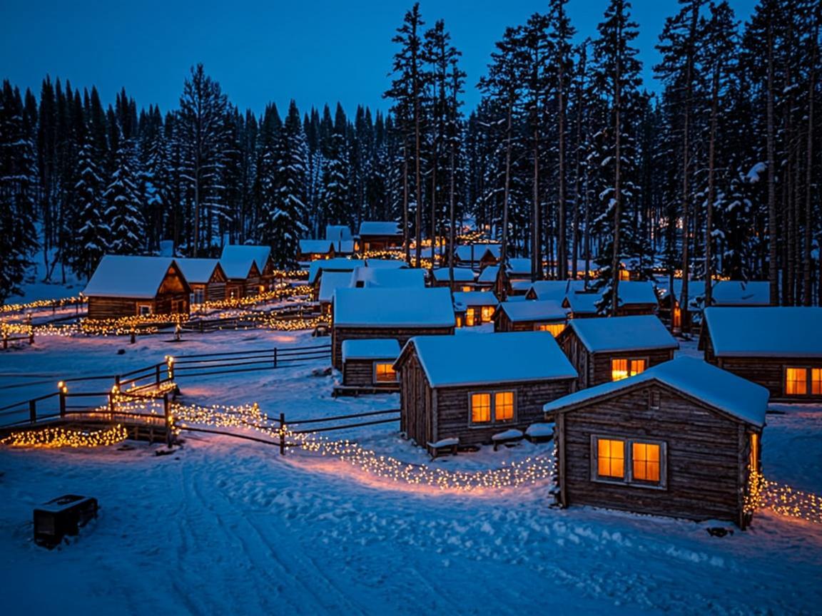 Snowy Cabin Village
