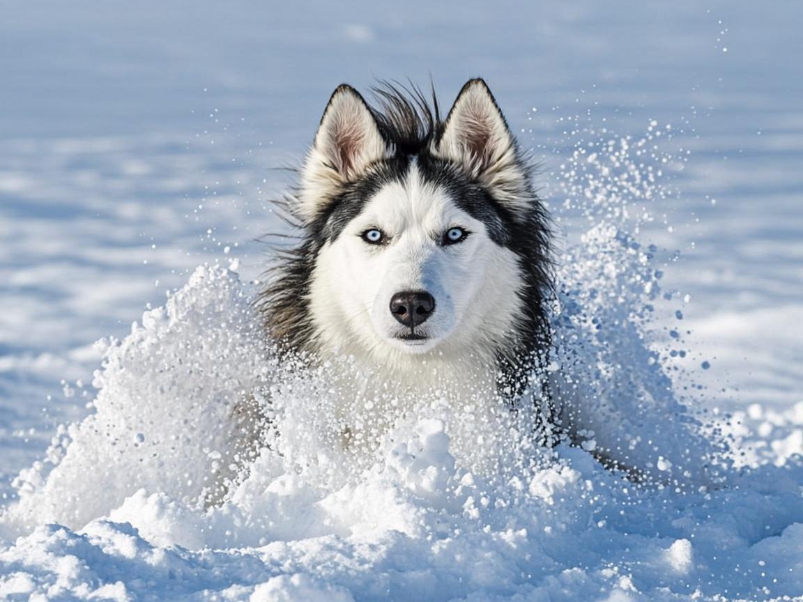 Husky in the Snow
