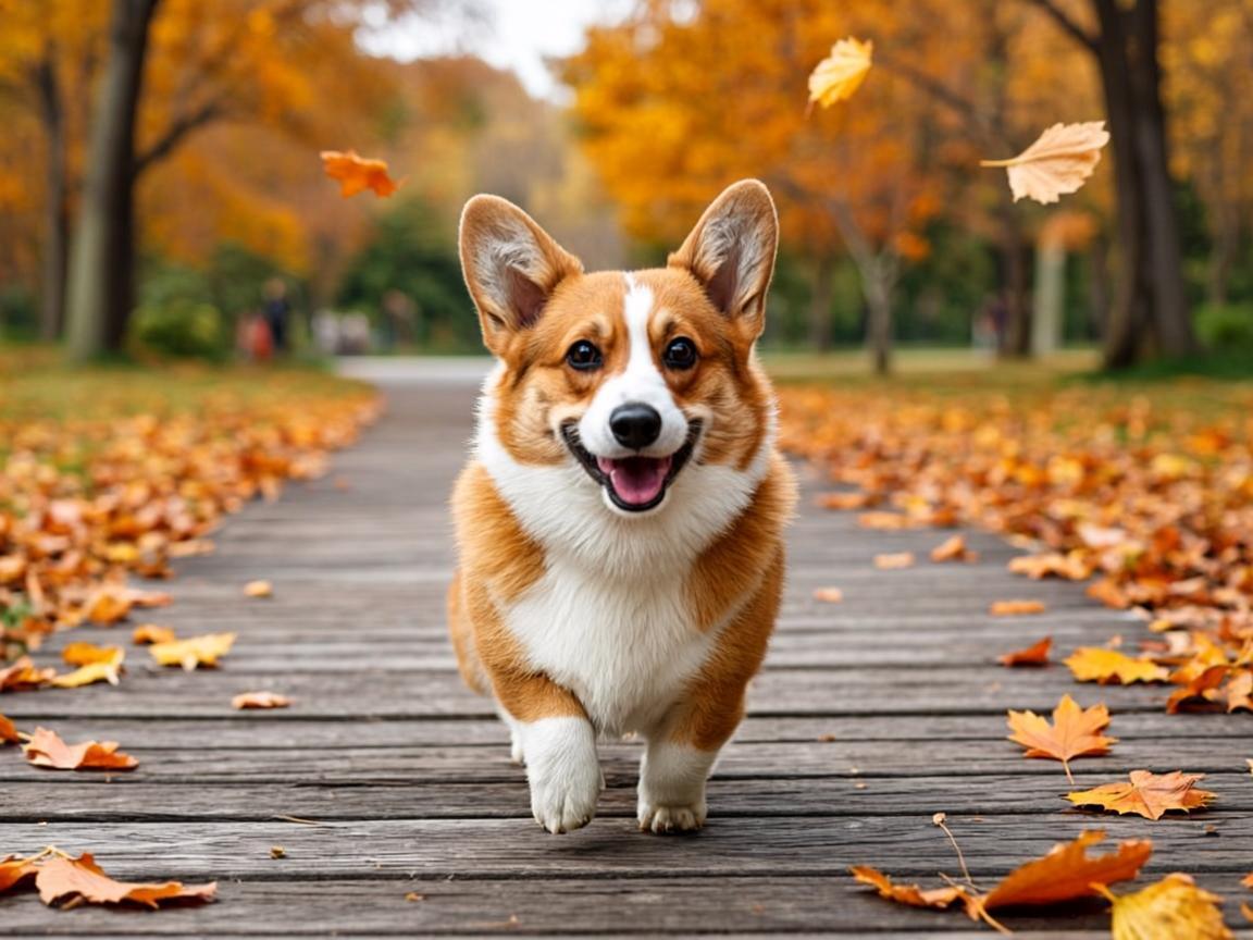Corgi Autumn Walk